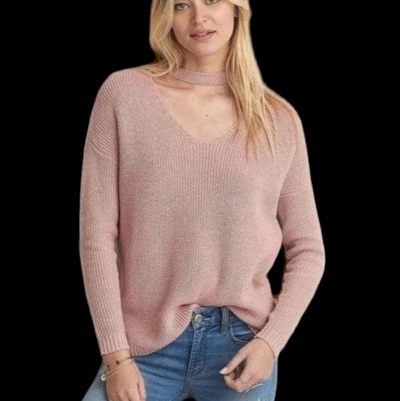 American Eagle Outfitters Large choker neck cutout wool blend pink - Picture 9 of 11